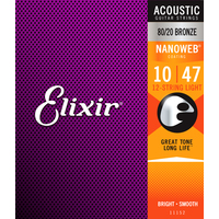 Elixir 80/20 Bronze Nanoweb 12 String 10-47