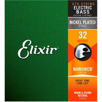 Elixir Bass Nickel Plated Nanoweb Single .032