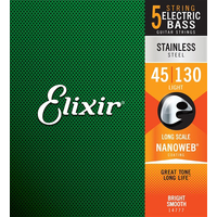 Elixir 14777 Bass Stainless Steel Nanoweb 5 String 45-130