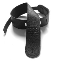 PRS Black Leather Logo Strap