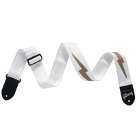 Gibson ASBOLT-WHT The Lightning Bolt Seatbelt Strap - White