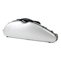 HQ PC Half Moon Violin Case - Brushed Silver