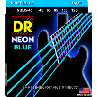 DR Strings NBB5-45 Neon Blue 5-String Bass 45-125