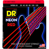 DR Strings NRB6-30 Neon Red 6-String Bass 30-125