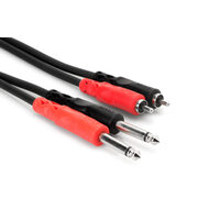 Hosa Stereo Interconnect Dual 1/4 in TS to Dual RCA 3M