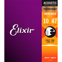 Elixir Phosphor Bronze Nanoweb 12 String 16152 10-47