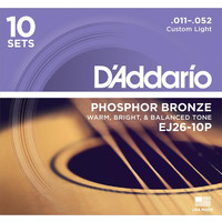 D'Addario EJ26 Phosphor Bronze .011 - .052 10 Pack