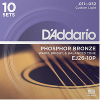 D'Addario EJ26 Phosphor Bronze .011 - .052 10 Pack
