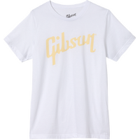 Gibson Distressed Logo White T Shirt Large