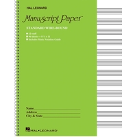 Standard Wirebound Manuscript Paper (Green Cover)