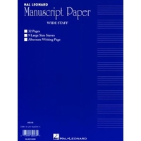 Wide Staff Manuscript 32 Page (Blue) 9 Staves/Interleaved