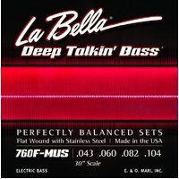 La Bella 760F-MUS Stainless Steel Flat Wound 30″ Scale