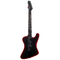 LTD Phoenix-7 Baritone Black Metal Black Red Burst Satin