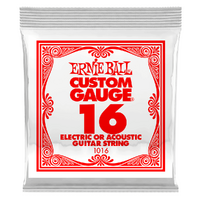 Ernie Ball .016 Plain Steel Electric Or Acoustic Guitar String