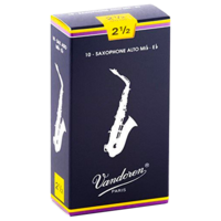 Vandoren VASR2125 E♭ Alto Traditional Saxophone Reed 2.5 - 10 Pack