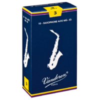 Vandoren VASR213 E♭ Alto Traditional Saxophone Reed 3.0 - 10 Pack