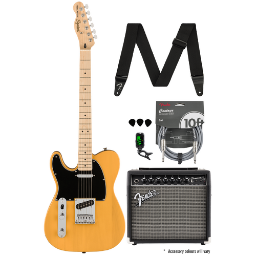 Squier Affinity Telecaster Left-Handed Butterscotch Blonde Bundle