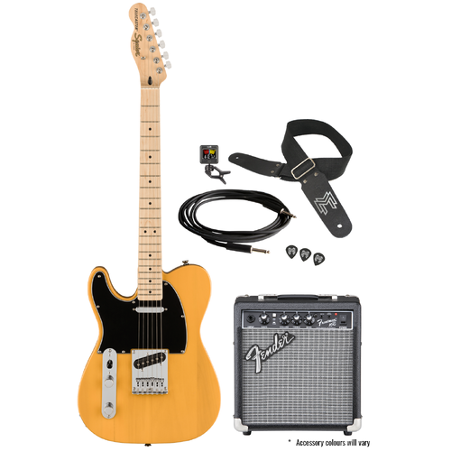 Squier Affinity Telecaster Left-Handed Butterscotch Blonde Bundle