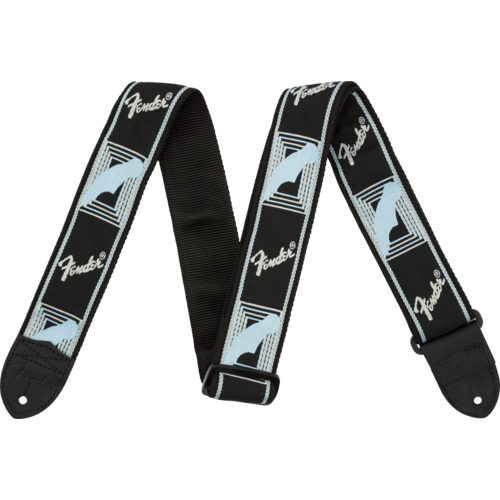 Fender 2" Monogrammed Strap - Black/Light Grey/Blue
