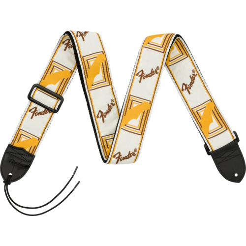 Fender 2" Monogrammed Strap - White/Brown/Yellow