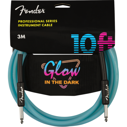 Fender Pro Glow in the Dark Cable, Blue - 10ft