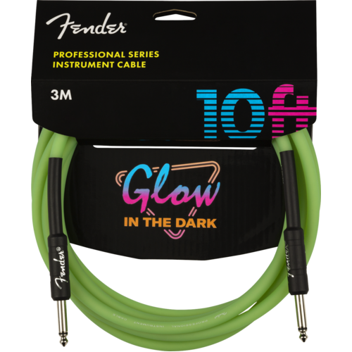 Fender Pro Glow in the Dark Cable, Green - 10ft