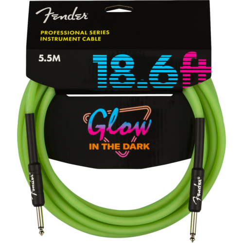 Fender Pro Glow in the Dark Cable, Green - 18.6ft