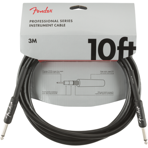 Fender Professional Instrument Cable Straight/Straight - 10' Black