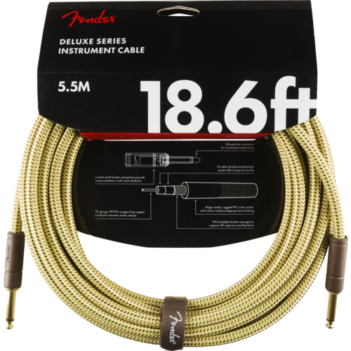 Fender Deluxe Instrument Cable Straight/Straight - 18.6' Tweed