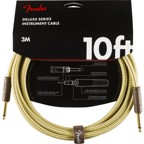 Fender Deluxe Instrument Cable Straight/Straight - 10' Tweed
