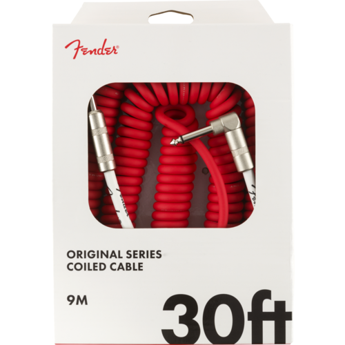 Fender Original Coil Cable Straight-Angle - 30' Fiesta Red