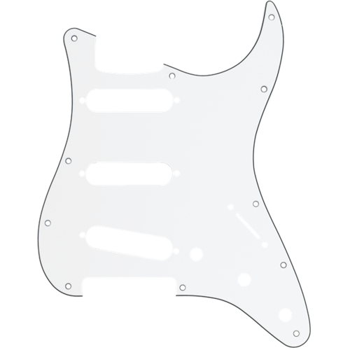 Fender Strat Pickguard S/S/S 11-Hole Mount W/B/W 3-Ply