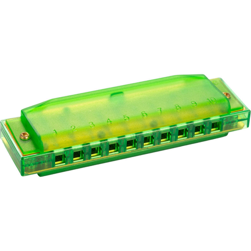 Hohner Kids Clearly Colourful Translucent Harmonica Green - Key of C