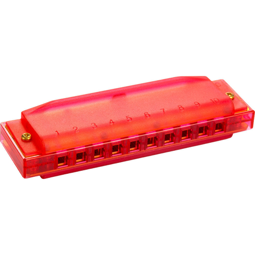 Hohner Kids Clearly Colourful Translucent Harmonica Red - Key of C