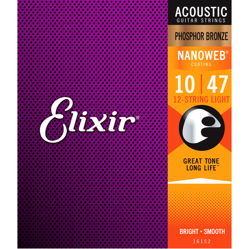Elixir Phosphor Bronze Nanoweb 12 String 10-47