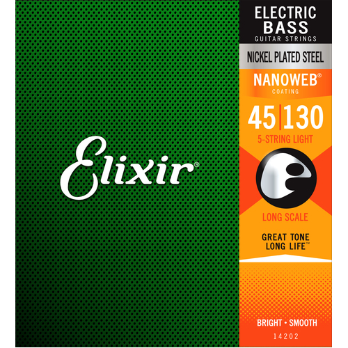 Elixir 14202 Bass Nickel Plated Nanoweb 5 String 45-130