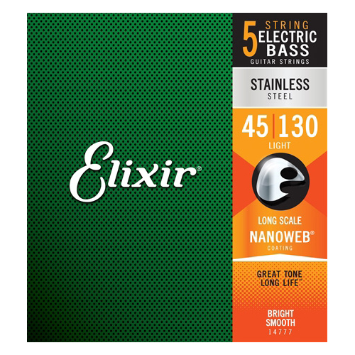 Elixir 14777 Bass Stainless Steel Nanoweb 5 String 45-130
