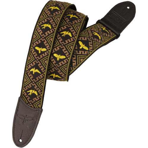 PRS Hootenanny Birds Guitar Strap - Yellow/Black
