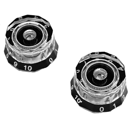 PRS Lampshade Knobs Clear with Black - 2 Pack