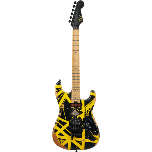 EVH Ltd Ed Striped Series Frankenstein Frankie Aged Black and Yellow