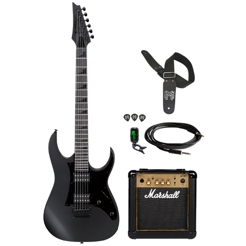 Ibanez Gio GRGR131EX BKF Black Flat Bundle