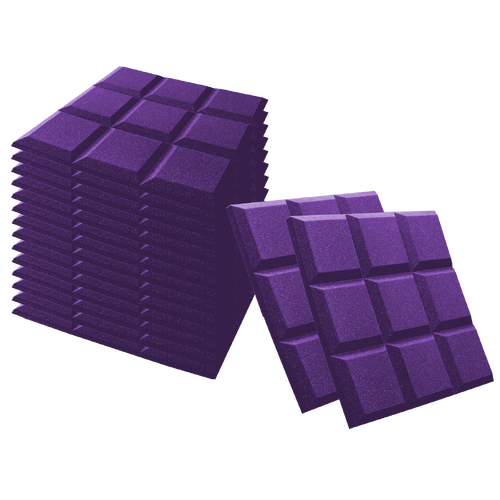 Auralex Studiofoam SonoFlat Grid Panels 2x24x24 Purple - 16 Pack