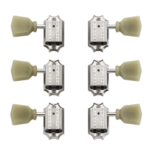 Gibson PMMH-010 Deluxe Green Key Tuner Set - Vintage NIckel