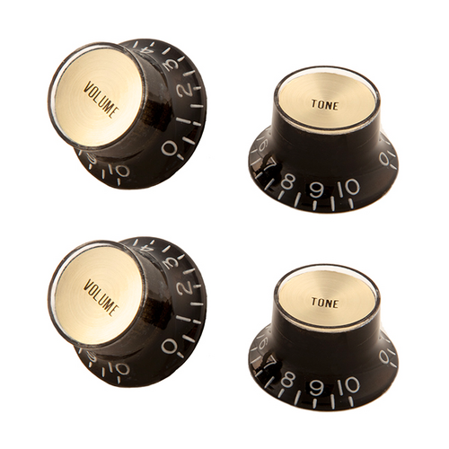 Gibson PRMK-020 Top Hat Knobs w/ Insert 4 Pack - Black Gold