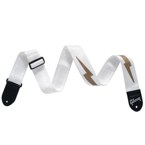Gibson ASBOLT-WHT The Lightning Bolt Seatbelt Strap - White