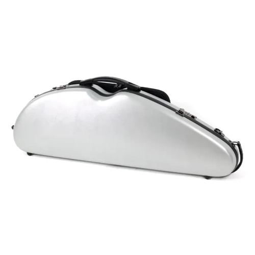 HQ PC Half Moon Violin Case - Brushed Silver
