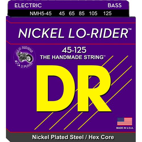 DR Strings NMH5-45 Nickel Lo-Rider 5-String Bass 45-125