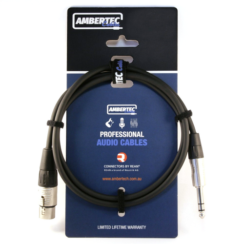 AmberTEC Rean XLR-F to 6.35mm TRS Cable - 5m