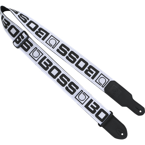 BOSS Monogram Instrument Strap - White/Black Logo