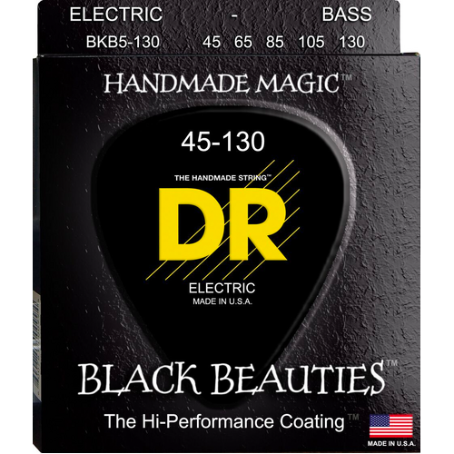 DR Strings BKB5-130 Black Beauties 5-String Bass 45-130